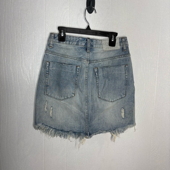 One Teaspoon 2020 Mini Skirt Blue Hart Distressed size 26 - Picture 10 of 11